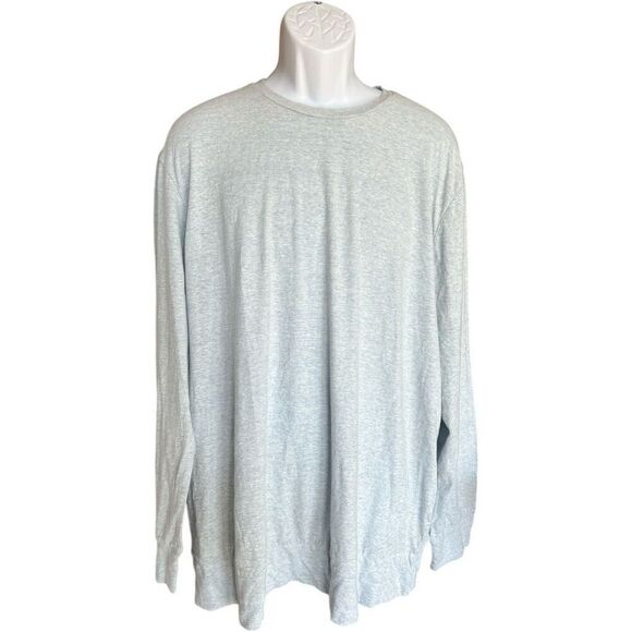 NWT Mens Shaquille O Neal XLG Long Sleeve Linen Knit Blue Striped Shirt - Sz 2XL - Picture 1 of 2